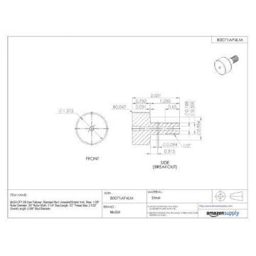 McGill CF1 3/8 Cam Follower, Standard Stud, Unsealed/Slotted, Inch, Steel,