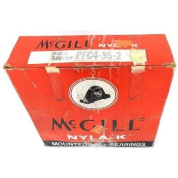 NIB MCGILL NYLA-K PFC4-35-2 BEARING TRAKROL 2IN BORE DIA FLANGED 4 MOUNT